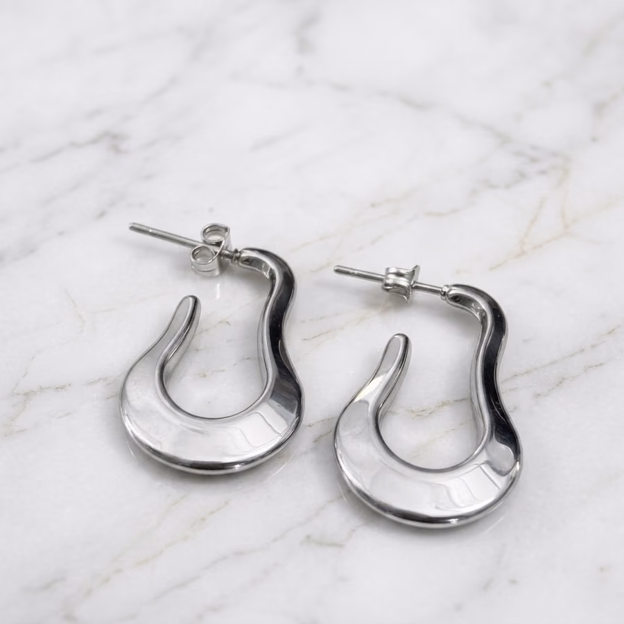Сребрени бранови (Abstract Wave Earrings)