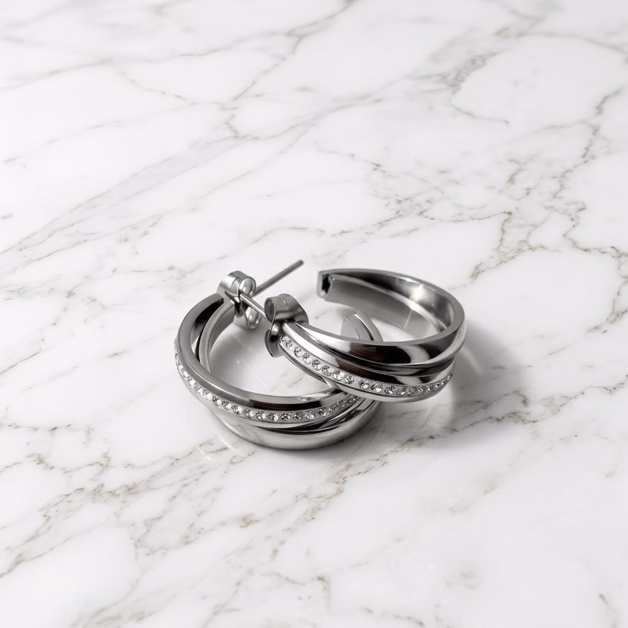 Сребрена испреплетеност (Infinity Orbit Earrings)