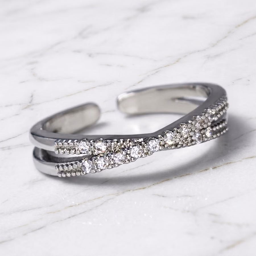 Сребрена хармонија (Criss Cross Sparkle Ring)